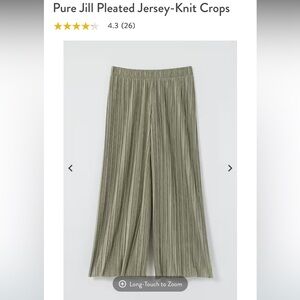 Purejill Pleated Jersey-Knit Crop Pants size L petite